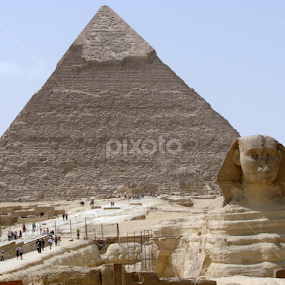 Pyramid and Sphinx-Giza, Egypt by June Morris - Buildings & Architecture Statues & Monuments