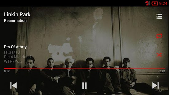 Free Download Red Holo ICS UberMusic Skin APK