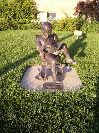 Little Boy Reading Statue
