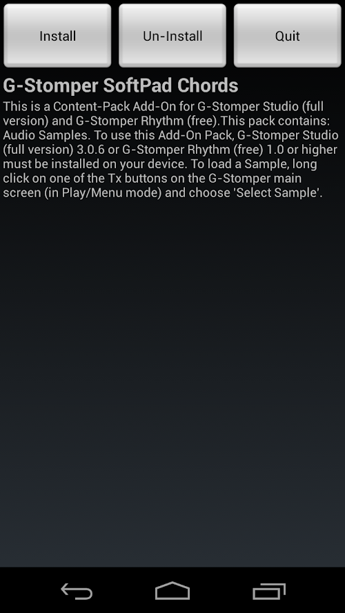 Android application G-Stomper SoftPad Chords screenshort