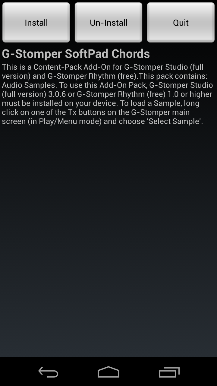 G-Stomper SoftPad Chords Screen 1