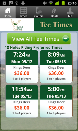 King's Deer Golf Tee Times