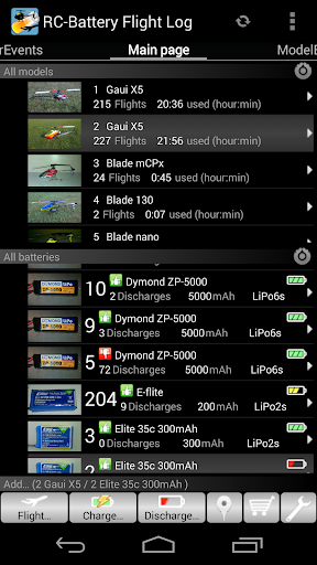 RC-Battery Flight Log