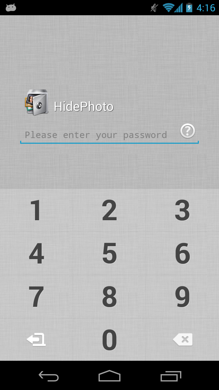 HidePhoto Screen 1