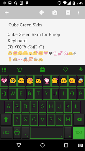 Green Neon Emoji Keyboard Skin