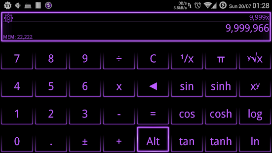 Free Download SCalc Neon Purple theme APK