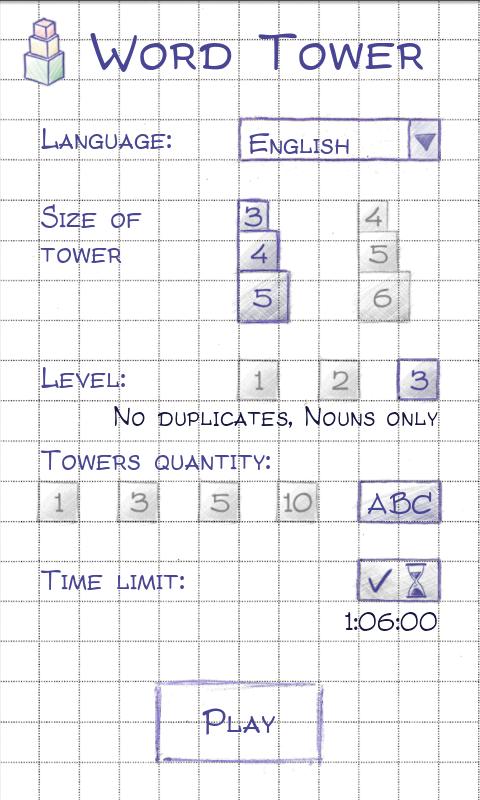 Word Tower (word game) Screen 2