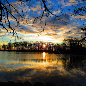Eagle Pond sunset, Old Greenwich, CT by John Hayes - Landscapes Sunsets & Sunrises