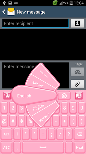 GO Keyboard Pink Hearts