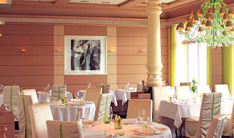Clean, elegant interiors and authentic Italian dishes await Europa 2 guests at Serenissima.