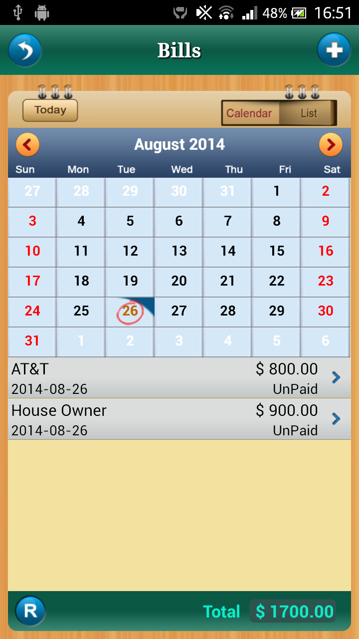 Home Budget Manager - Android Screen 3