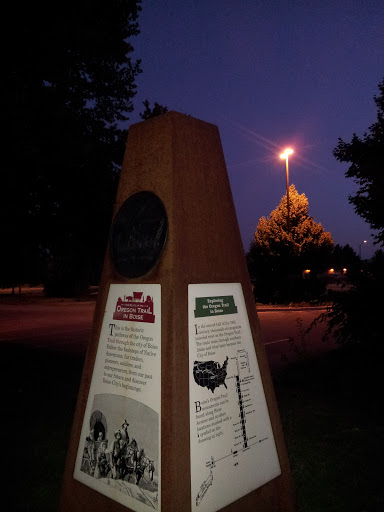 Oregon Trail Obelisk at Linden St.
