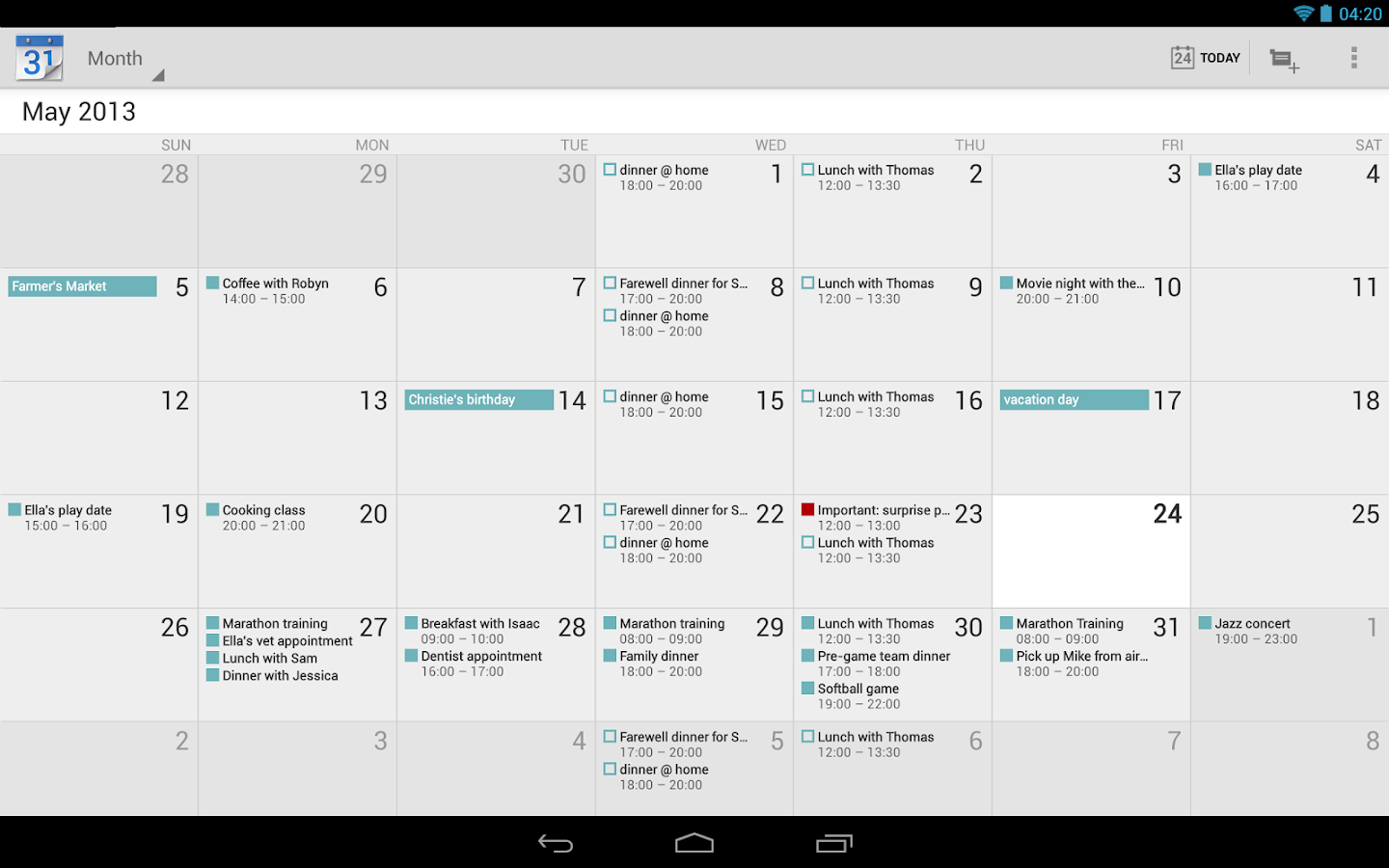 Google Calendar Android