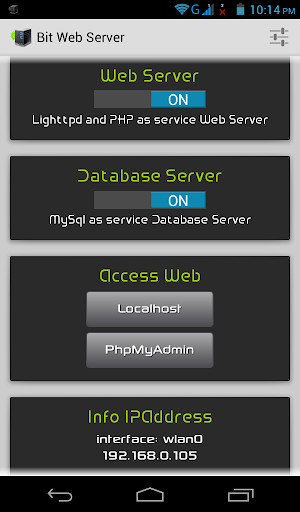 Bit Web Server PHP MySQL PMA