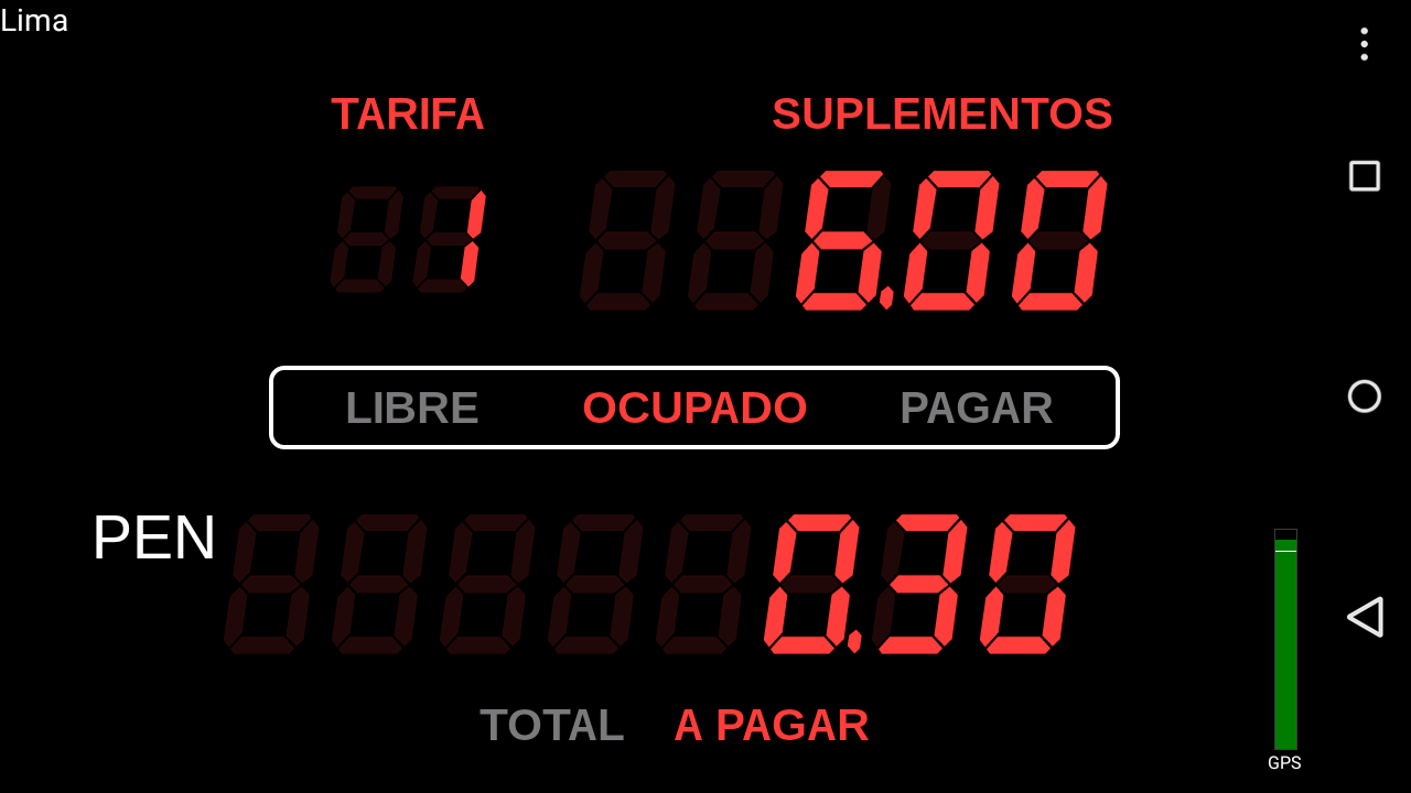 Android application Taximeter screenshort