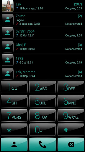 Dialer theme G Black Green