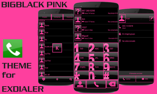 ExDialer Theme BIG BLACK Pink