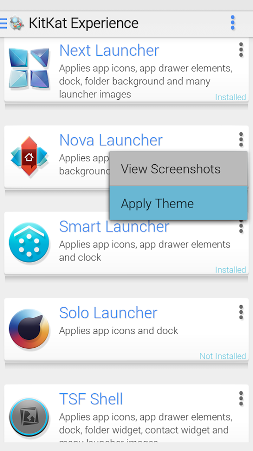 KitKat 4.4 Launcher Theme - screenshot