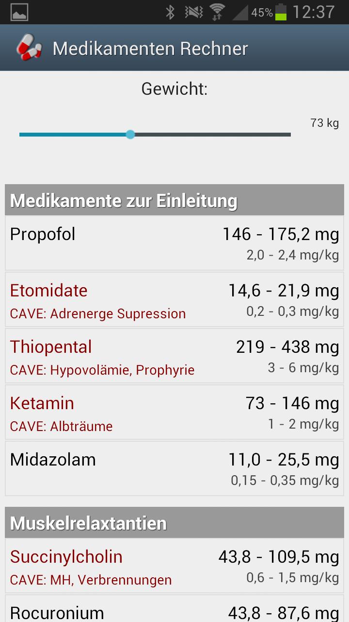 Notfallmedikamente Screen 2