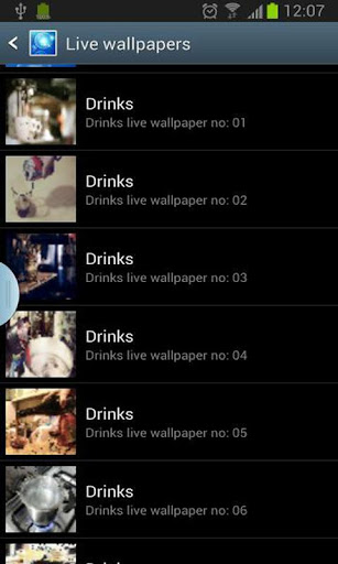 Drinks live wallpaper