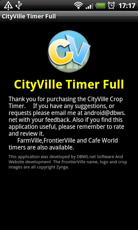 CityVille Crop Timer (Full Ed) Screen 3