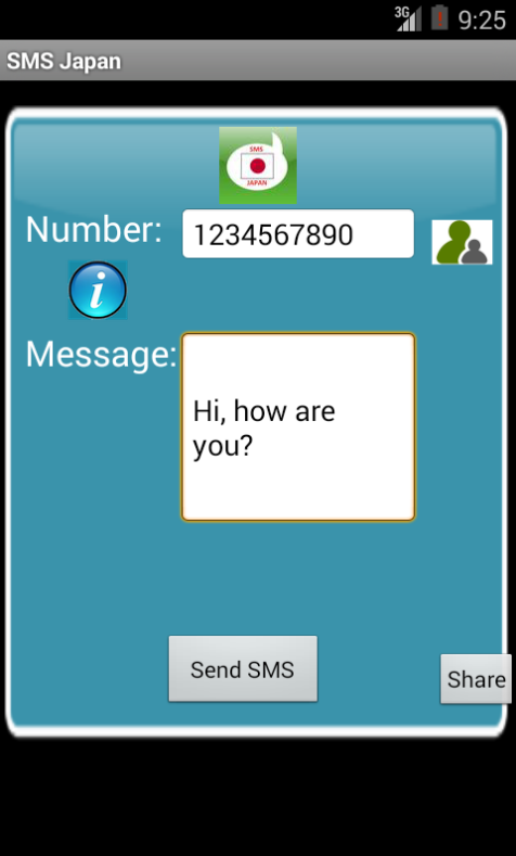 Android application Free SMS Japan - SMS 일본 screenshort