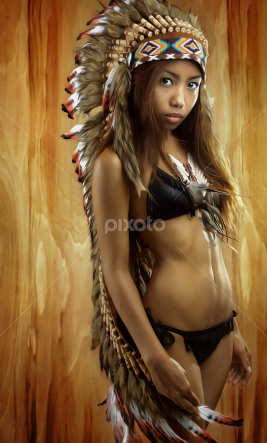 Portrait Of A Native American Female Wearing Traditional, 49% OFF