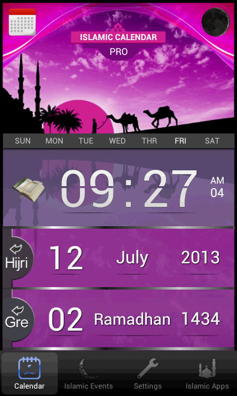 Android application Islamic Calendar (Hijri) Pro screenshort