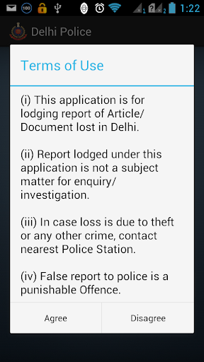 Delhi Police Lost Report