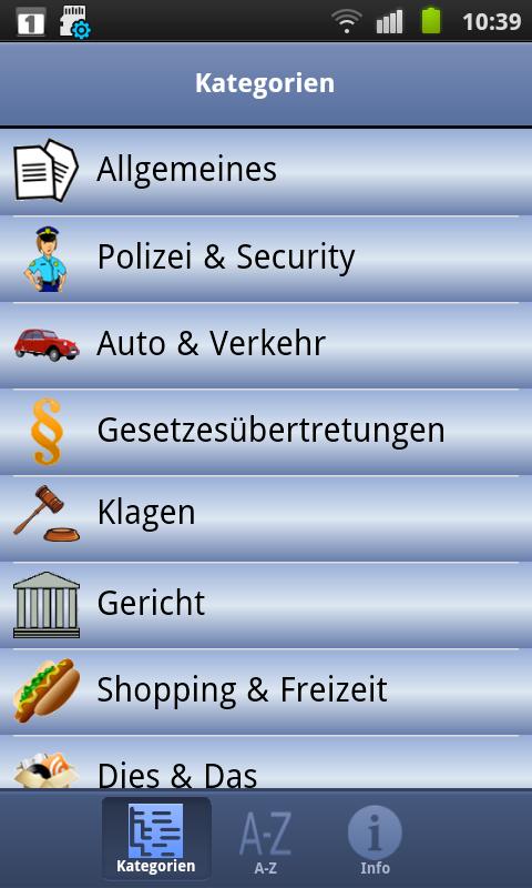 Android application Taschenanwalt Deutschland screenshort