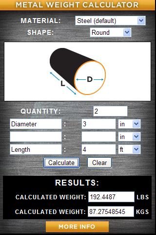 Metal Weight Calculator Pro