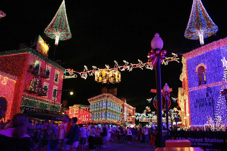 Holiday lights at Walt Disney World in Orlando, Florida.