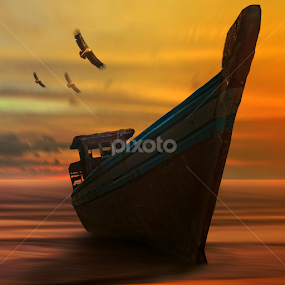 KAPAL TUA DI PANTAI KATA by Ilham Abdi - Digital Art Things