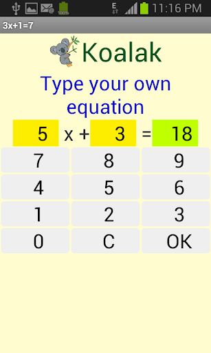 Math first level equation
