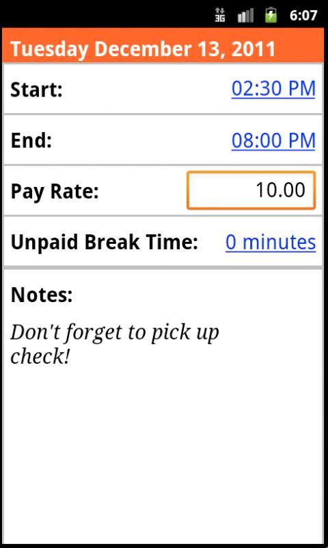 My Hours Screen 3
