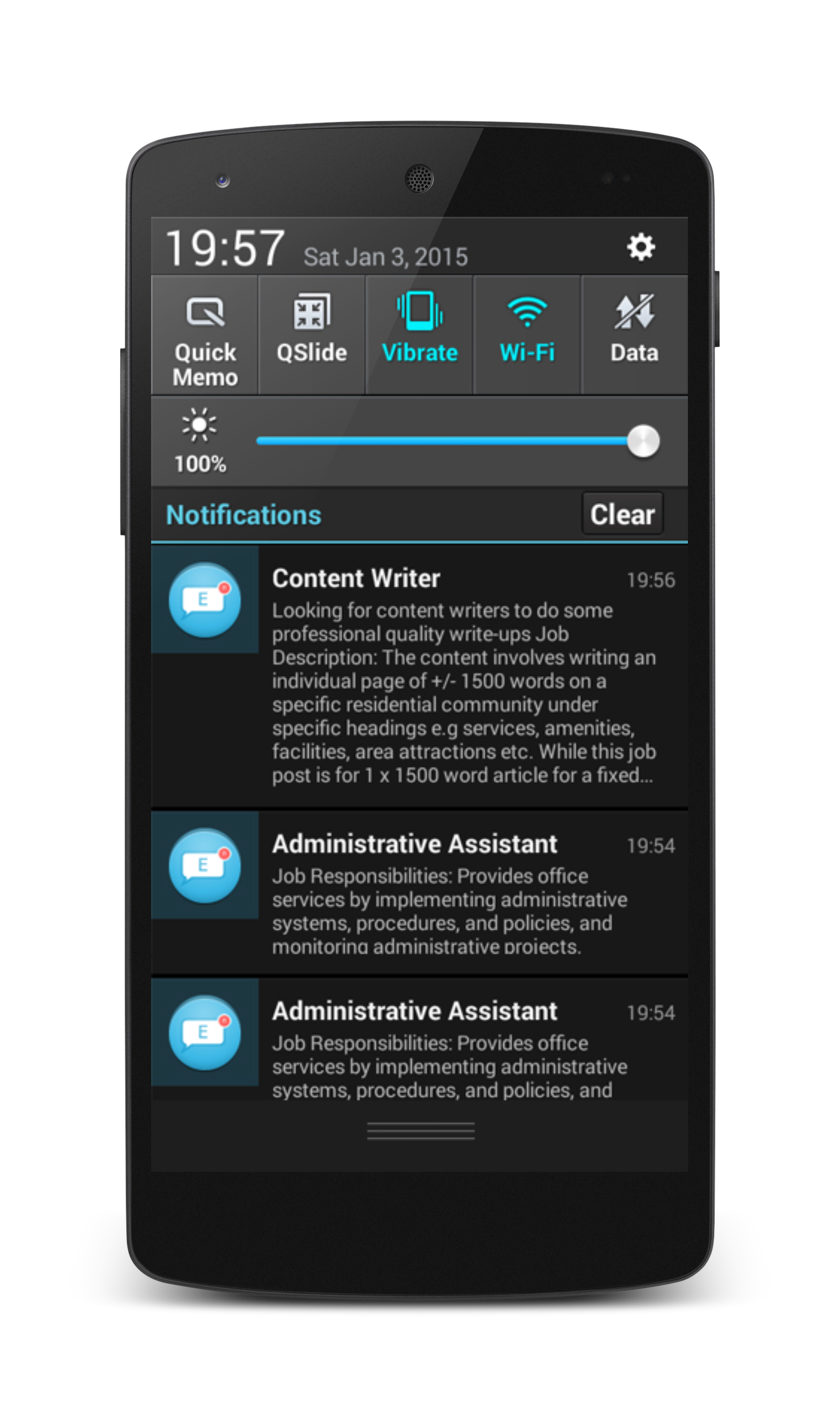 Android application ENoti - Elance Job Alert screenshort