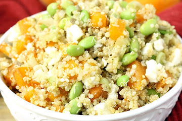 Apricot & Edamame Quinoa Salad