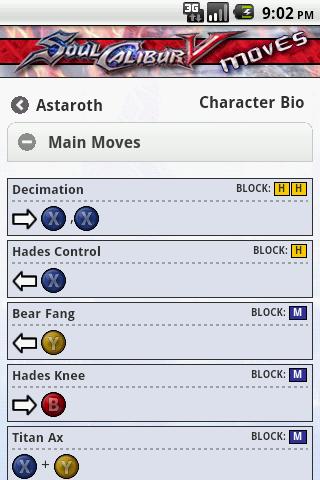 Official Soul Calibur 4 character list.