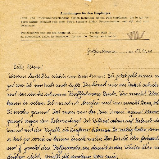 Brief Aus Der Haft 17 12 1961 Google Arts Culture