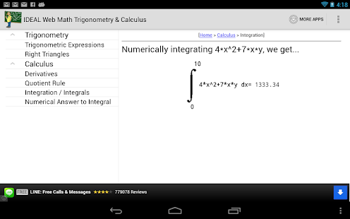 IDEAL Web Math Trig/Calculus Screenshots 8