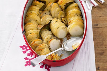 Hasselback potato gratin