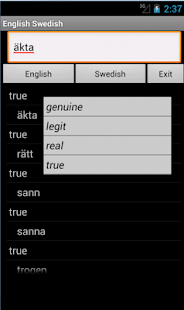 Android application English Swedish Dictionary screenshot