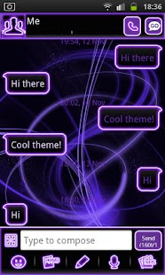 Neon Purple Style GO SMS PRO Screenshots 1