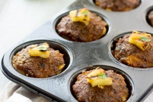 Mini Turkey Meatloaves with Spicy Pineapple BBQ Sauce