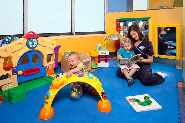The Royal Babies & Tots Nursery, Grandeur of the Seas' child care for kids ages 6 to 36 months, is open from morning to midnight.