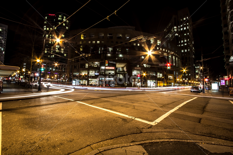 Vancouver B C Street Corner Night City Street Park Pixoto