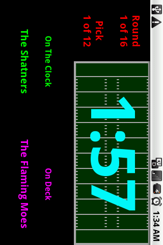 Android application Fantasy Football Draft Clock screenshort