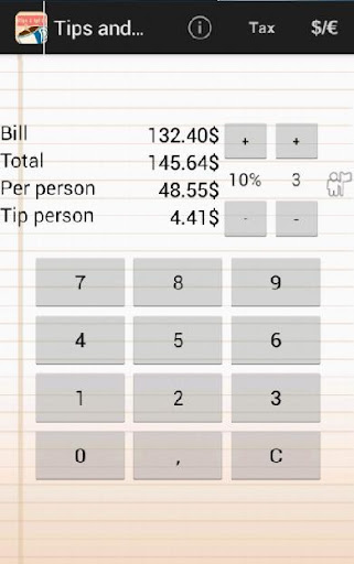 Tips Split calculator