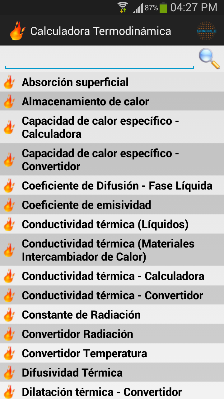 Android application Thermodynamics Calculator Pro screenshort