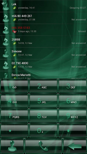 Dialer GlassMetalFrameGreenE